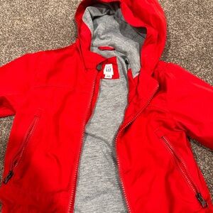 GAP Red Hooded Jacket with Gray Interior